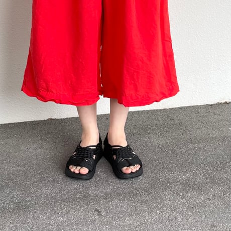CANYON POLYESTER × VEGAN LEATHER (BLACK×BLACK) MS060020 / MALIBU SANDALS マリブサンダルズ