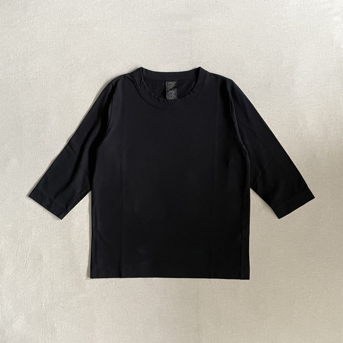 30/1天竺七分袖Tシャツ (サラシ・ブラック) 6450 / homspun