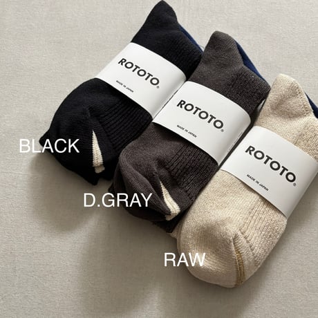 WASHI & RECYCLED COTTON RIB CREW SOCKS R1653 / ROTOTO ロトト