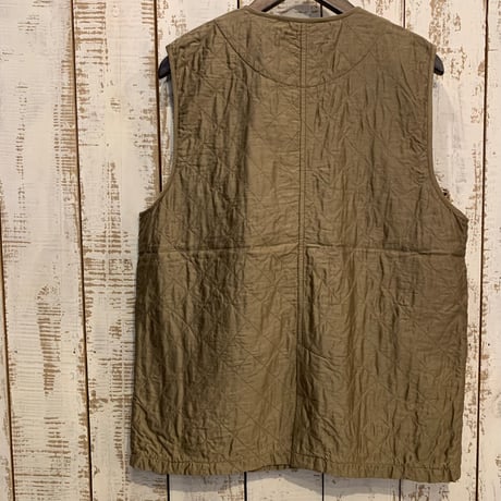 QUILTED HAND WOVEN COTTON SILK PLAIN C-NECK VEST NMDS24532/ maison de soil メゾンドソイル