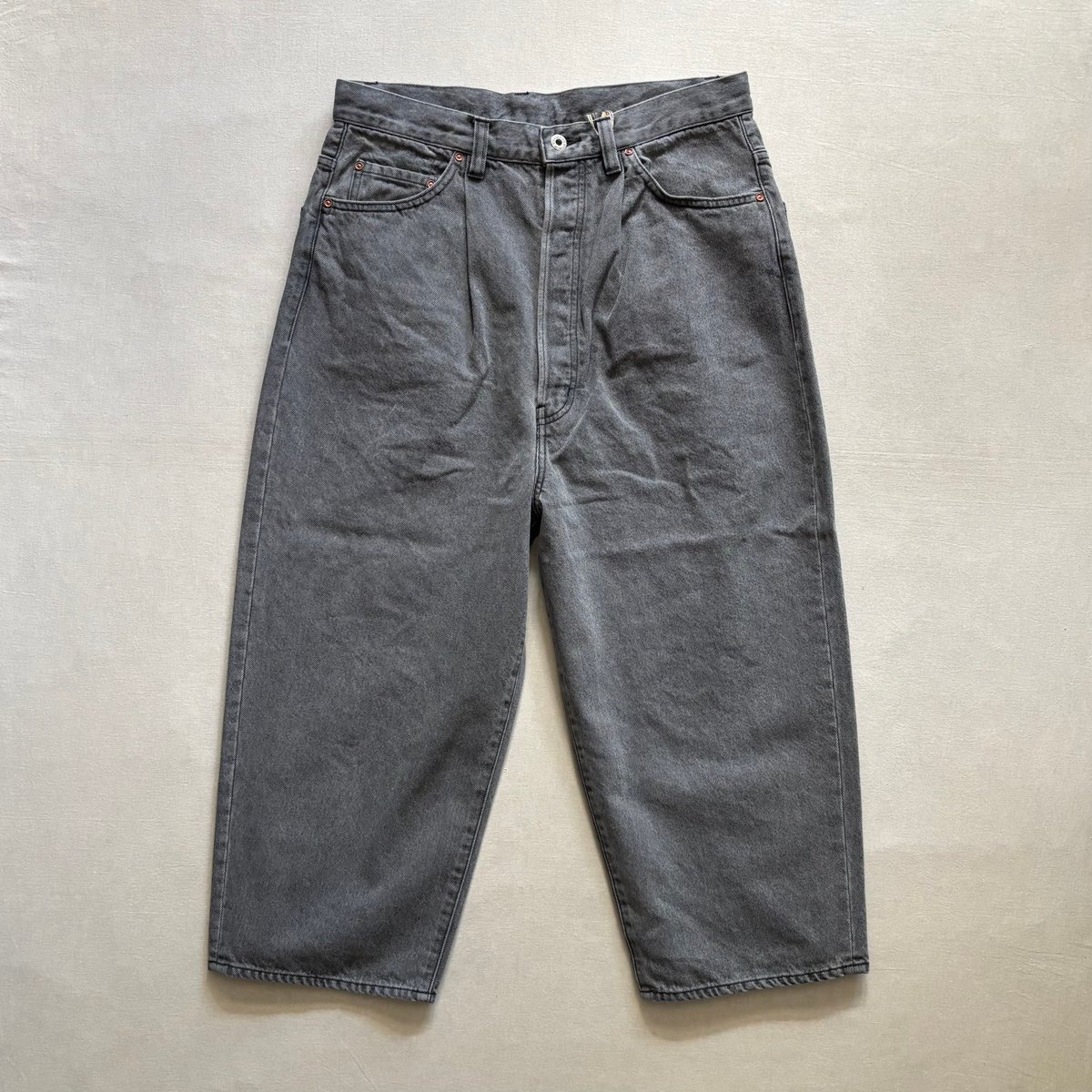 ワイドテーパードブラックデニムパンツ 462501 / HAVERSACK