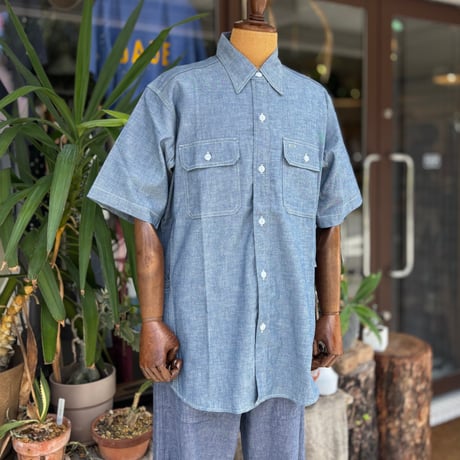 Gardener Shirt1/2 (5oz Chambray) SF-252245 / SASSAFRAS ササフラス