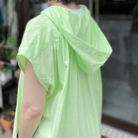 Sleeveless Hooded Shirts Dress YAR-24SS OP45_Cambric / Yarmo ヤーモ