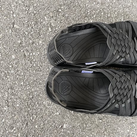 CANYON POLYESTER × VEGAN LEATHER (BLACK×BLACK) MS060020 / MALIBU SANDALS マリブサンダルズ