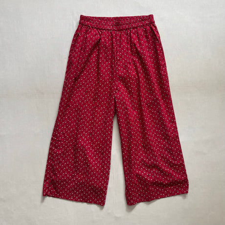80s VOILE SMALL GENTIANA BLOCK PRINT EASY PANTS NMDS26255 / maison de soil メゾンドソイル