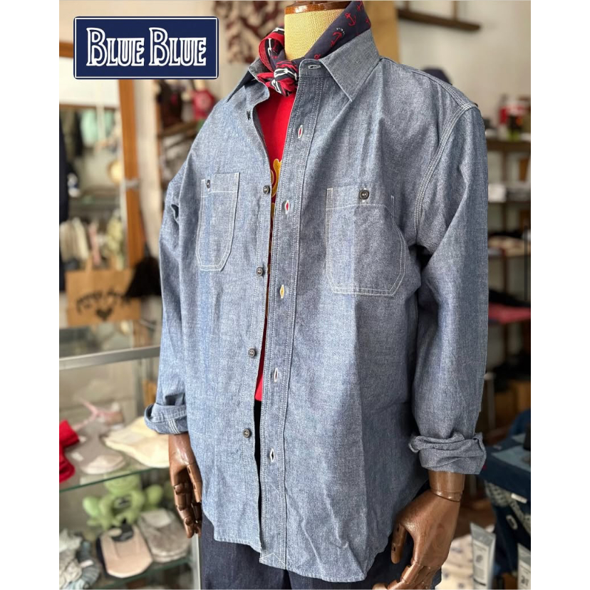 オリジナルシャンブレー 2ポケットワークシャツ 1007659 / BLUE BLUE