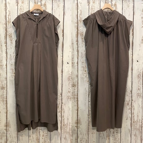 Sleeveless Hooded Shirts Dress YAR-24SS OP45_Cambric / Yarmo ヤーモ