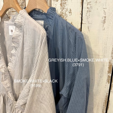 HANDWOVEN COTTON STRIPE FRILL CACHE COEUR INMDS26061 / maison de soil メゾンドソイル