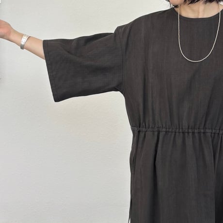 墨染ツイル5分袖ロングワンピース 322530 / HAVERSACK ハバーサック