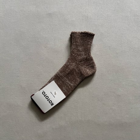 LOW GAUGE RIBBED MARL ANKLE SOCKS R1607 / ROTOTO ロトト
