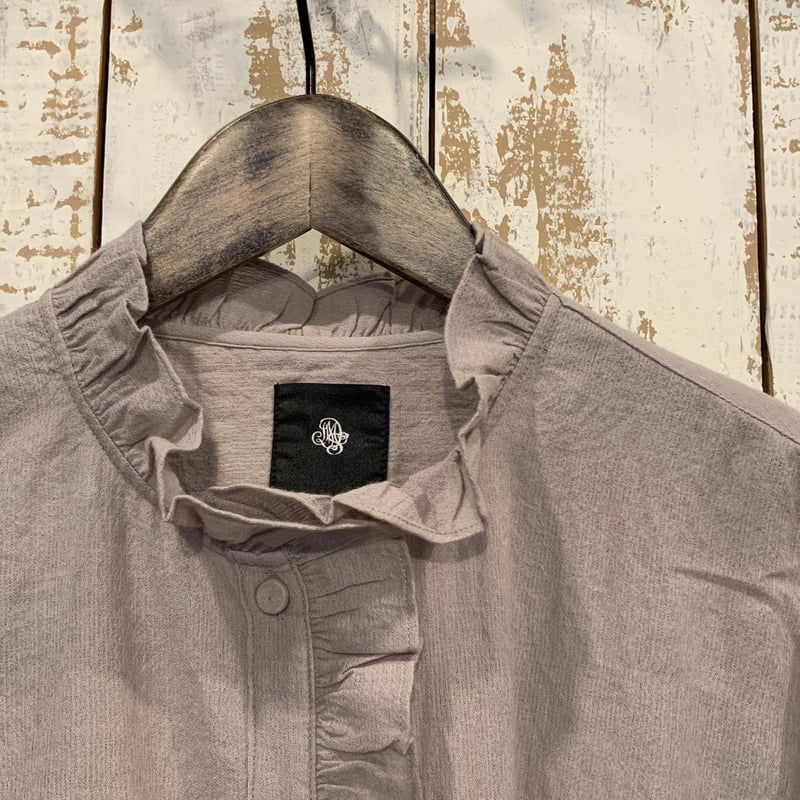 WOOL/COTTON/SILK PLAIN FRILL COLLAR SHIRT INMDS