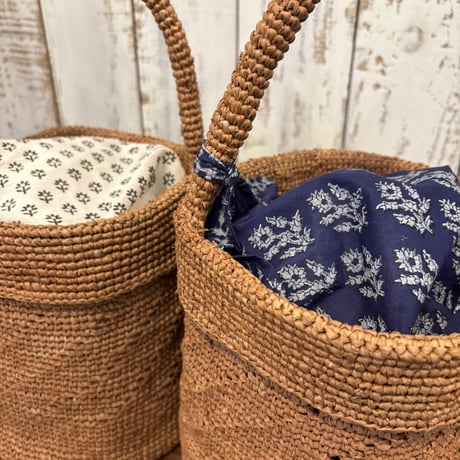 RAFFIA ONE HANDLE BARREL BAG ANMDS2501 / maison de soil メゾンドソイル
