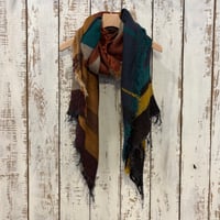 roots shawl MIDDLE WM OR-GN-1277 / tamaki niime タマキニイメ