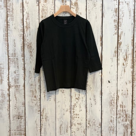 30/1天竺七分袖Tシャツ (サックス・ダークグリーン) 252-6450 / homspun ホームスパン