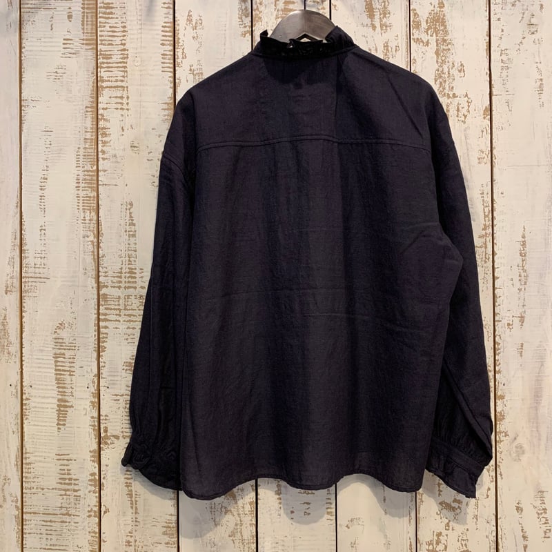 WOOL/COTTON/SILK PLAIN FRILL COLLAR SHIRT INMDS
