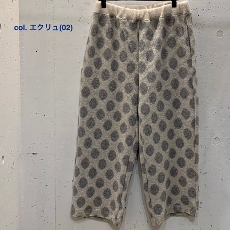 ウールパイルドットジャガード リラックスパンツ P90608 / prit プリット
