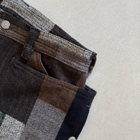 Fall Leaf Gardener Pants 4/5 (Cotton Tweed Patch Check) SF-252289 / SASSAFRAS ササフラス