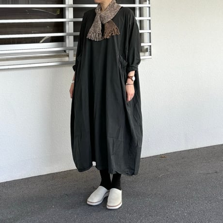 メリノウール×綿スラブ 片畦編みミニマフラー 242-7918 / homspun ホームスパン