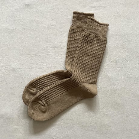 COTTON WAFFLE CREW SOCKS R1110 / ROTOTO