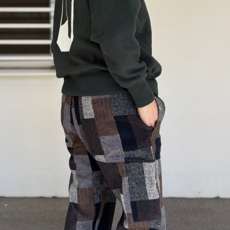 Fall Leaf Gardener Pants 4/5 (Cotton Tweed Patch Check) SF-252289 / SASSAFRAS ササフラス