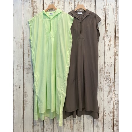 Sleeveless Hooded Shirts Dress YAR-24SS OP45_Cambric / Yarmo ヤーモ