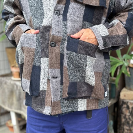 Digs Crew Half (Cotton Tweed Patch Check) SF-252267 / SASSAFRAS ササフラス