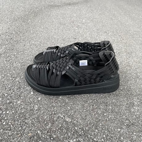 CANYON POLYESTER × VEGAN LEATHER (BLACK×BLACK) MS060020 / MALIBU SANDALS マリブサンダルズ