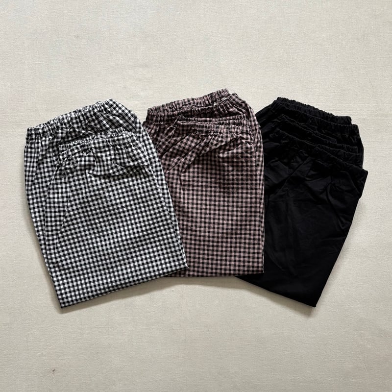 80/1ギンガム&無地 ハーフパンツ 261-3408 / homspun ホームスパン | 80/1ギンガム&無地 ハーフパンツ 261-3408 / homspun ホームスパン |