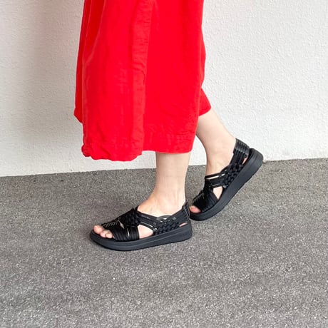 CANYON POLYESTER × VEGAN LEATHER (BLACK×BLACK) MS060020 / MALIBU SANDALS マリブサンダルズ
