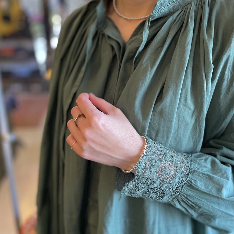 100'S KHADI NECK GATHERED DRESS INMDS23033 / ma 100'S KHADI NECK GATHERED DRESS INMDS23033 / ma