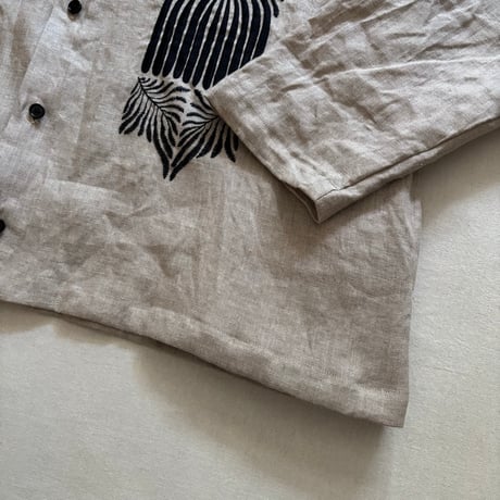 CHINA COLLAR SHIRTS FRENCH LINEN PORTE EMB BS408 / Bohemians ボヘミアンズ