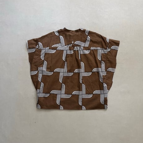 ウッドブロックプリントバンドカラーシャツ  622608 / HAVERSACK ハバーサック