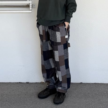 Fall Leaf Gardener Pants 4/5 (Cotton Tweed Patch Check) SF-252289 / SASSAFRAS ササフラス