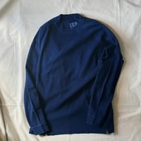 ムライト テレコ テゾメ ニードルステッチ クルーネック LS Tシャツ ユニセックス 1006390 / BLUE BLUE JAPAN ブルーブルージャパン