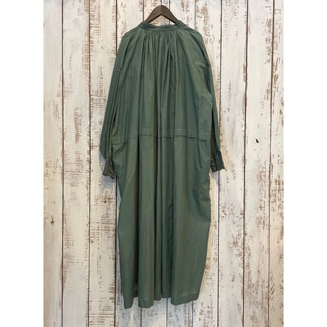100'S KHADI NECK GATHERED DRESS INMDS23033 / maison de soil