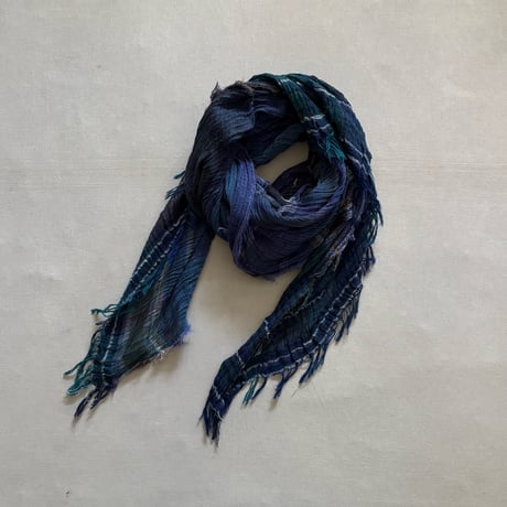 roots shawl BIG CB-BL-BL / tamaki niime タマキニイメ