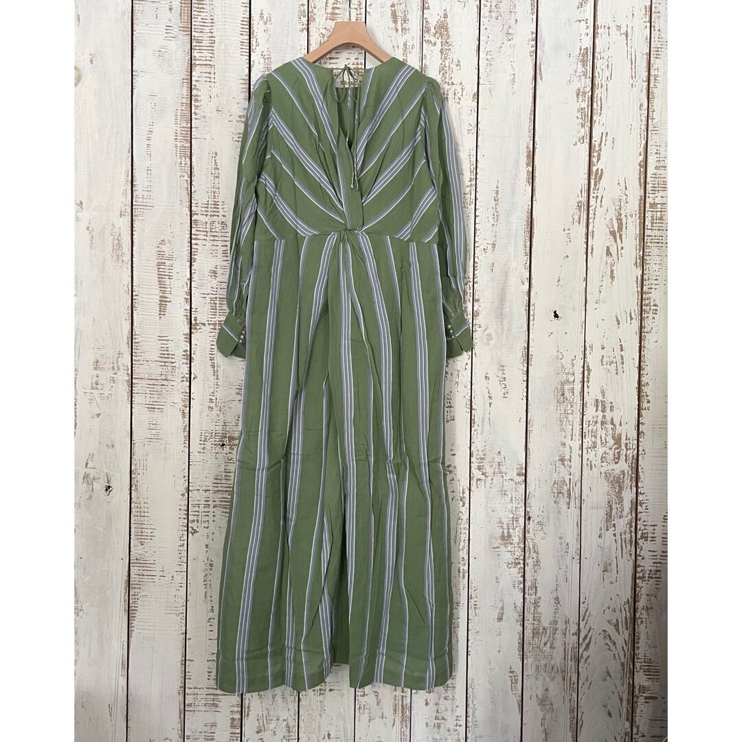 Cotton Voile Stripe Back Twisted Dress 010432GA