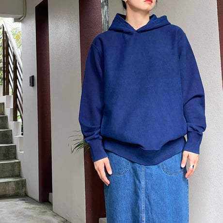 オーガニックウラケ テゾメスウェット プルフーディー  ユニセックス 1004369 / BLUE BLUE JAPAN ブルーブルージャパン