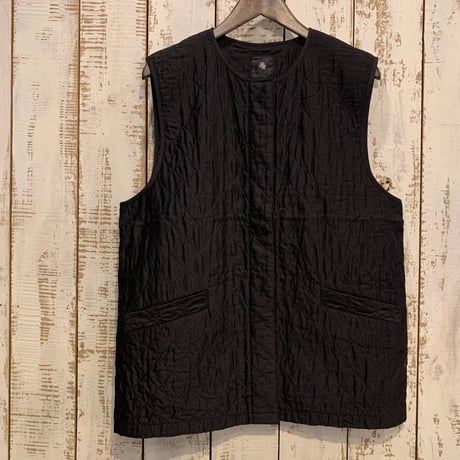 QUILTED HAND WOVEN COTTON SILK PLAIN C-NECK VEST NMDS24532/ maison de soil メゾンドソイル