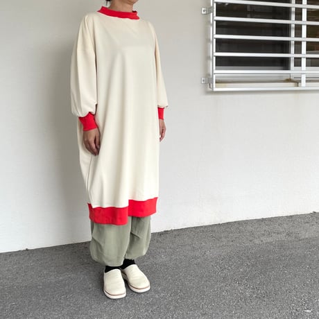バイカラーモックネックワンピース 612402 / HAVERSACK ハバーサック