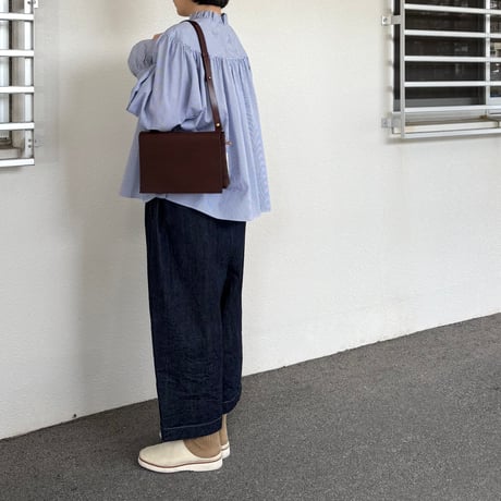 ブルーストライプ フリルブラウス 622524 / HAVERSACK ハバーサック