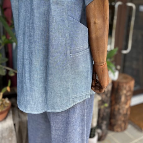 Gardener Shirt1/2 (5oz Chambray) SF-252245 / SASSAFRAS ササフラス