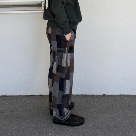 Fall Leaf Gardener Pants 4/5 (Cotton Tweed Patch Check) SF-252289 / SASSAFRAS ササフラス