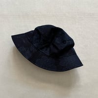 J7178 インディゴナイロンサテンツジガハナバケットハット 1016662  / BLUE BLUE JAPAN ブルーブルージャパン
