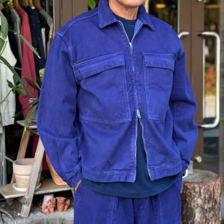 J7125 ブルーインディゴサシコテゾメジップアップジャケット 1016597 / BLUE BLUE JAPAN ブルーブルージャパン