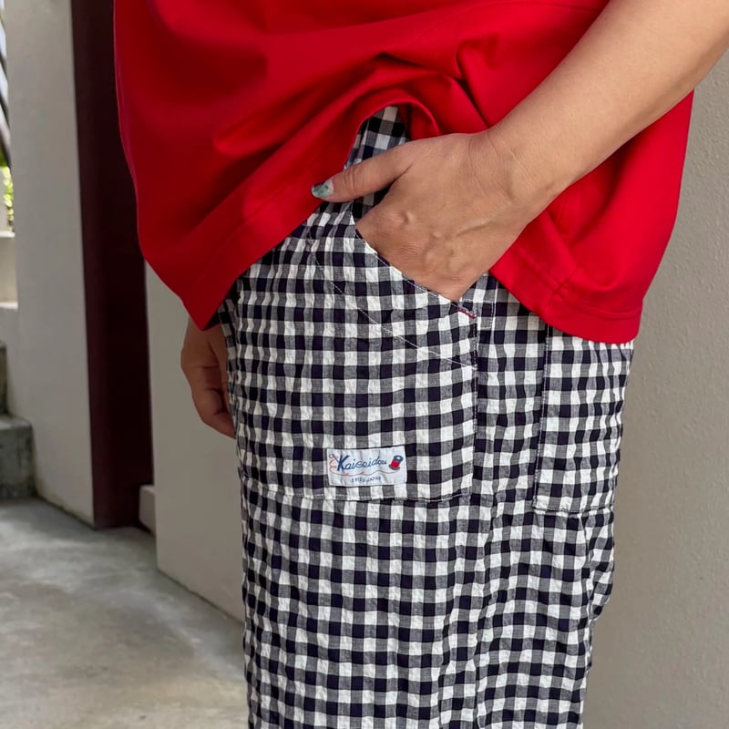 ゆらぎギンガムチェック 4ポケットイージーパンツ 51P-49 / 快晴堂