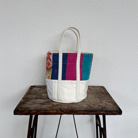 インドラリーキルト&フランスシーツ NEWラウンドBAG (M) ARTEA-26SP47 / ARTE POVERA アルテポーヴェラ