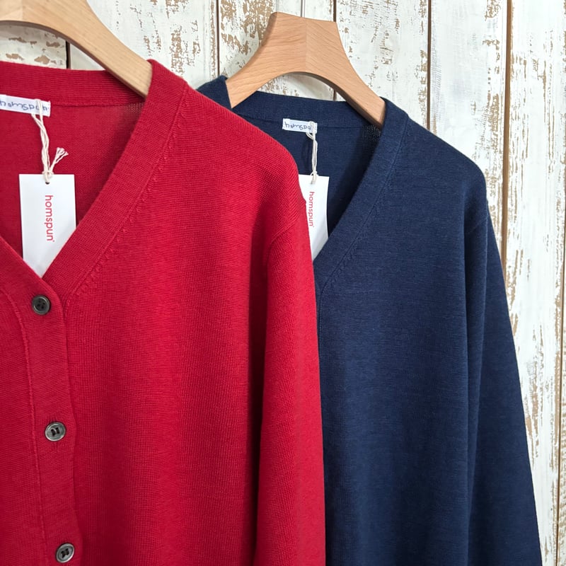 梳毛12G Vネックカーディガン 252-7928 / homspun ホームスパン | e-