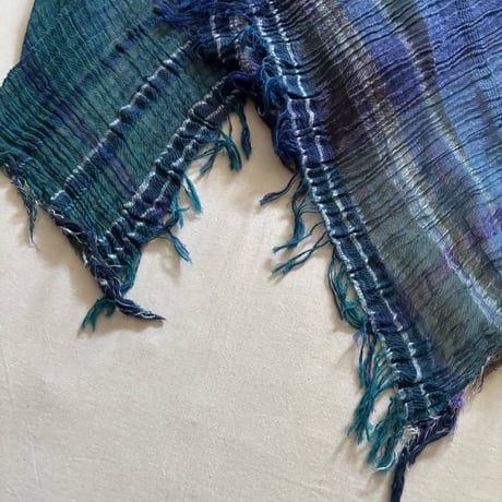 roots shawl BIG CB-BL-BL / tamaki niime タマキニイメ