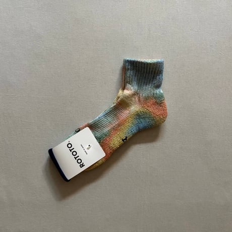 HEMP/ORGANIC COTTON PILE ANKLE SOCKS "TIE DYE" R1518 / ROTOTO ロトト